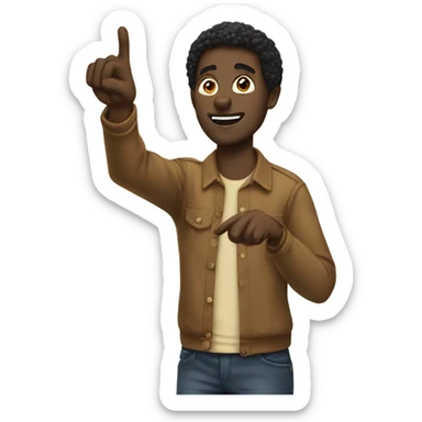 Black male pointing at themself sticker