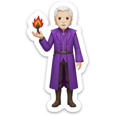purple eyed white haired old man standing in Targaryen themed clothes, full body  sticker