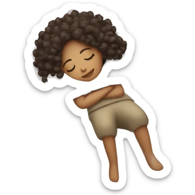 Curly brunette sleeping sticker