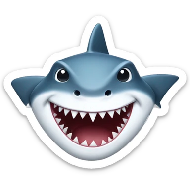 Shark head pointed up with mouth open  teeth need to be aligned  sticker