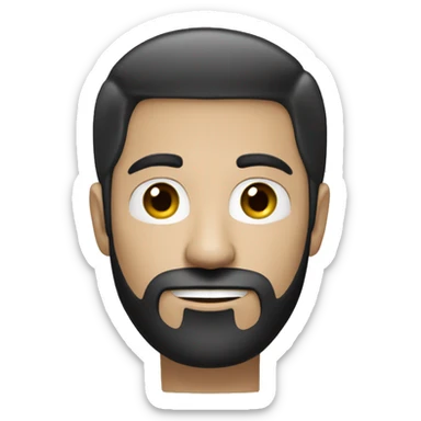 white man with black hair and short black beard working thinkpad computer sticker