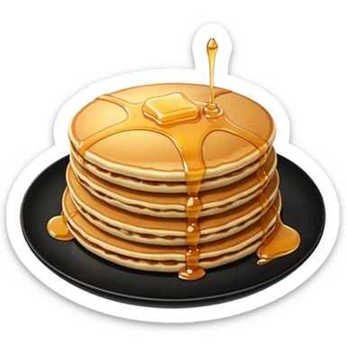 TWO Pancakes with honey in a black plate sticker