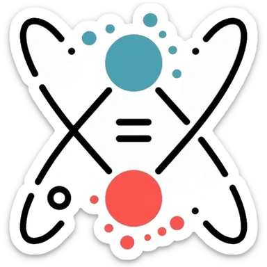 Chemical redox reaction with electron transfer between two atoms sticker