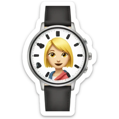 Blond girl in a hurry watch sticker