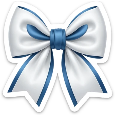 white satin bow emoji sticker
