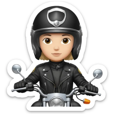 Jul qui fe le signe jul sur une moto sticker