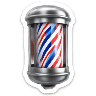 Barber pole with surgeon coat & dripping colors on fire sticker