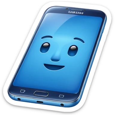 a blue Samsung phone sticker
