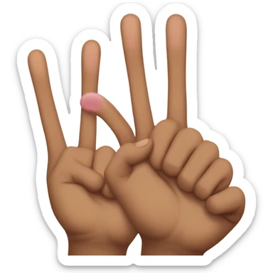 All fingers up except for the one next to pinky  sticker