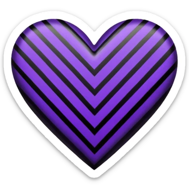 goth heart with purple and black chevrons sticker