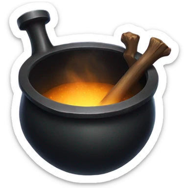 black cauldron with potion sticker