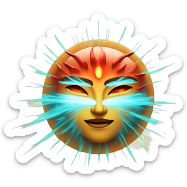 red sun rays god sticker