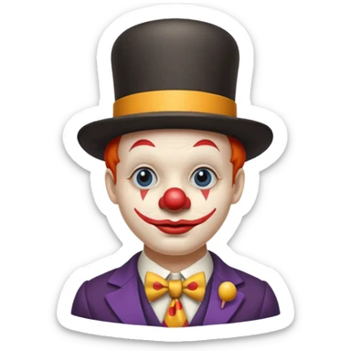 Clown in bowler hat & long tie sticker