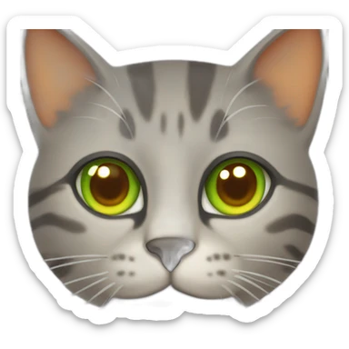 Cat with orange stripes and green eyes sticker