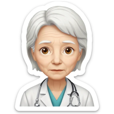 old doctor without stethoscope female sticker