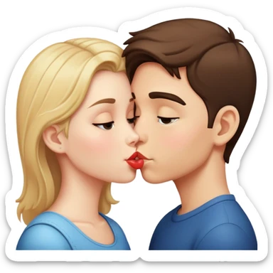 Boy and girl kiss sticker