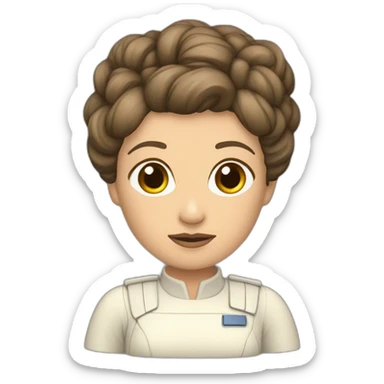 leia amb un uniforme vermell sticker