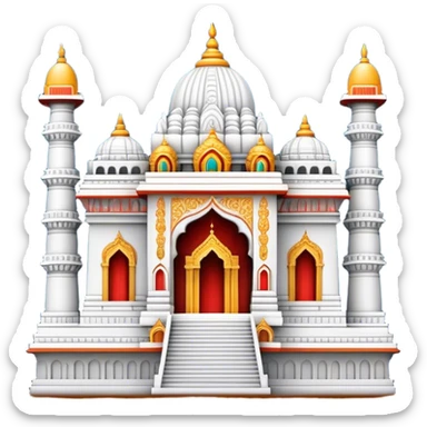 Cinematic Realistic Tirupati Balaji Temple Landmark Emoji, depicted with intricate carvings and spiritual aura rendered with lifelike detail and radiant, divine lighting. sticker