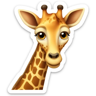 Cute girrafe with a round face and an innocent face sticker