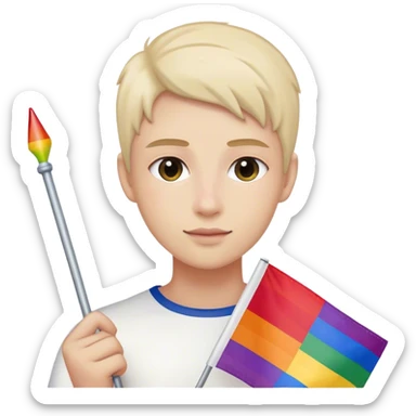 LGBTQ+ vlajka spojená s Českou vlajkou sticker