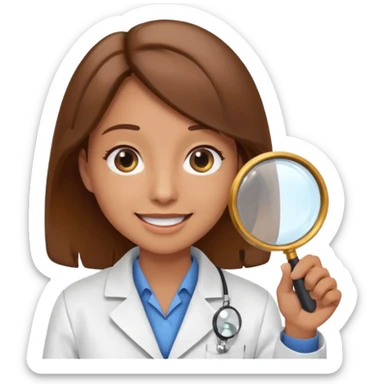 curious energized scientist lookin at something with a magnifier glass
more dinamic emoji  sticker