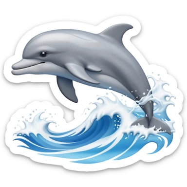 jumping dolphin above waves sticker