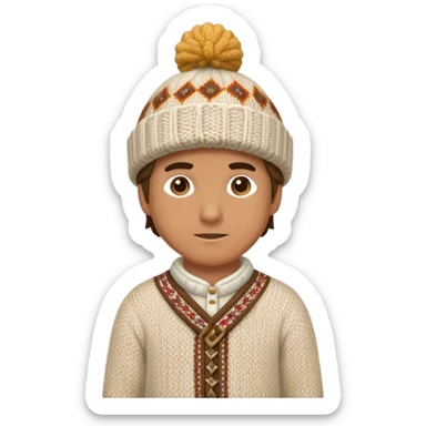 man in traditional northern outfit and knited hat full scale standing sticker