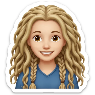 white girl with long wavy hair,  just some are dreadlocks  sticker