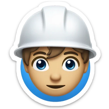 sticker, elk, blue, builder, in a white helmet sticker