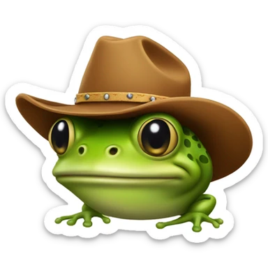 Frog with cowboy hat sticker