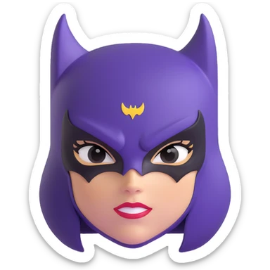 Batgirl superhero face sticker