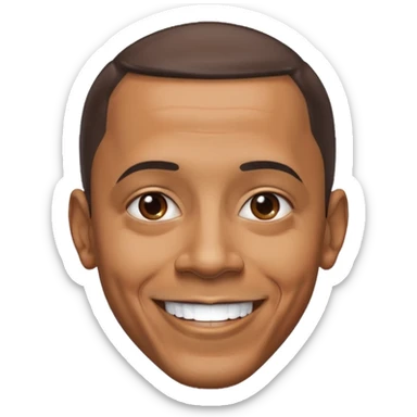 barrack obama with a  large forhead sticker