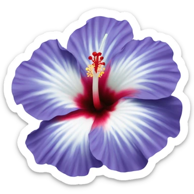 Hibiscus blue flower sticker