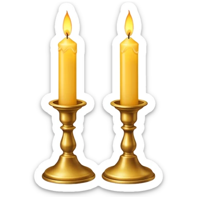 Shabbat two candles in candlesticks sticker