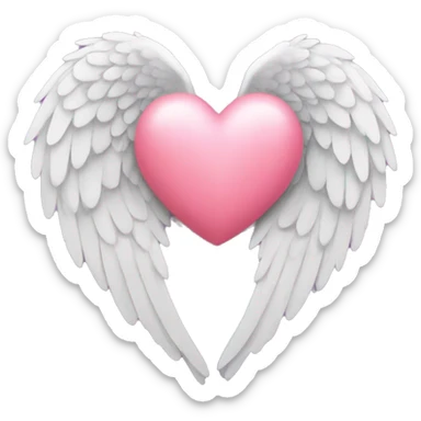 heart with angel wings sticker