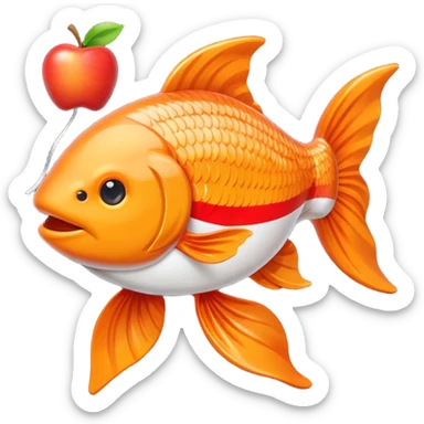 carp streamer hanging apple emoji style sticker