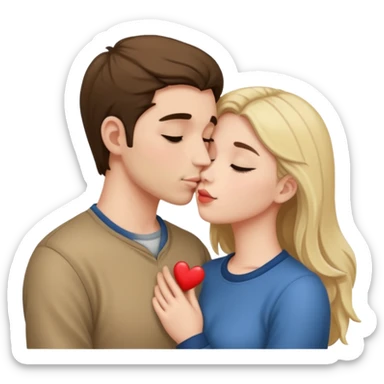 two lovers playing chess kissing tenderly sticker