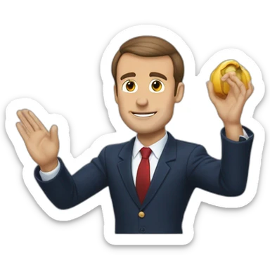 Macron qui se sert la main avec Marine lepene sticker