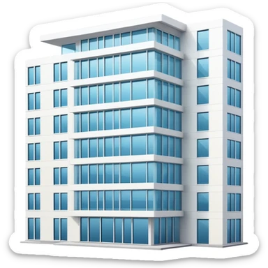 modern apartment building with sleek design sticker