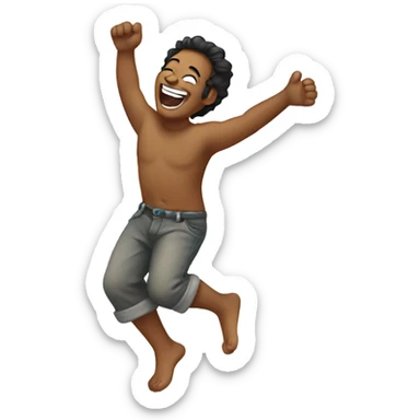 Barefoot laughing sticker
