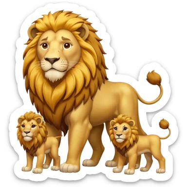 lion family, Father, full body. sticker