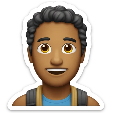 Una persona con pelo crespo piel media morena sticker