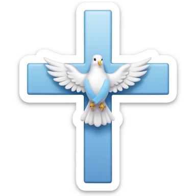 Dove outline infront of a cross sticker
