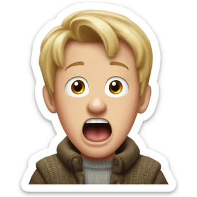 Home alone Kevin screaming with hands sticker