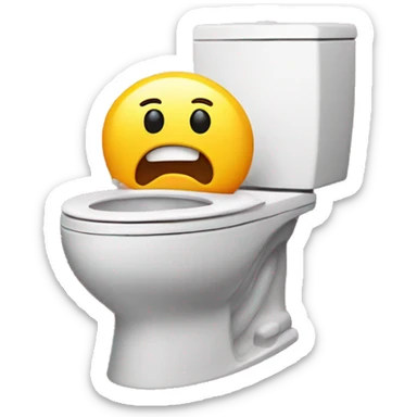 Toilet with a face popping out of it sticker