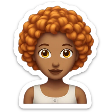 mujer pelirroja pelo rizado sticker