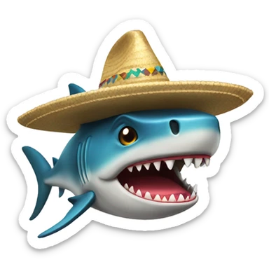 Tiburón con sombrero  sticker
