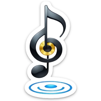 music note with a music disc sticker