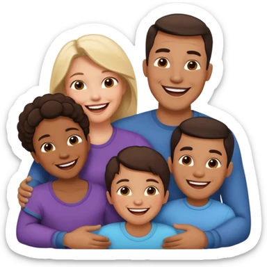 an american couples with 3 children in the age of school sticker