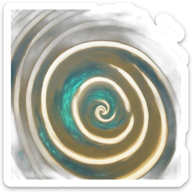 Un puis-portail en spirale ambiance aqueuse. Détaillé et irisé. sticker